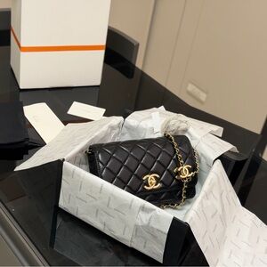 CHANEL Black Quilted Crossbody Bag